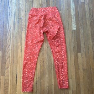 KAVALA Collective Red with White Polka Dot Workout Leggings, Size XS